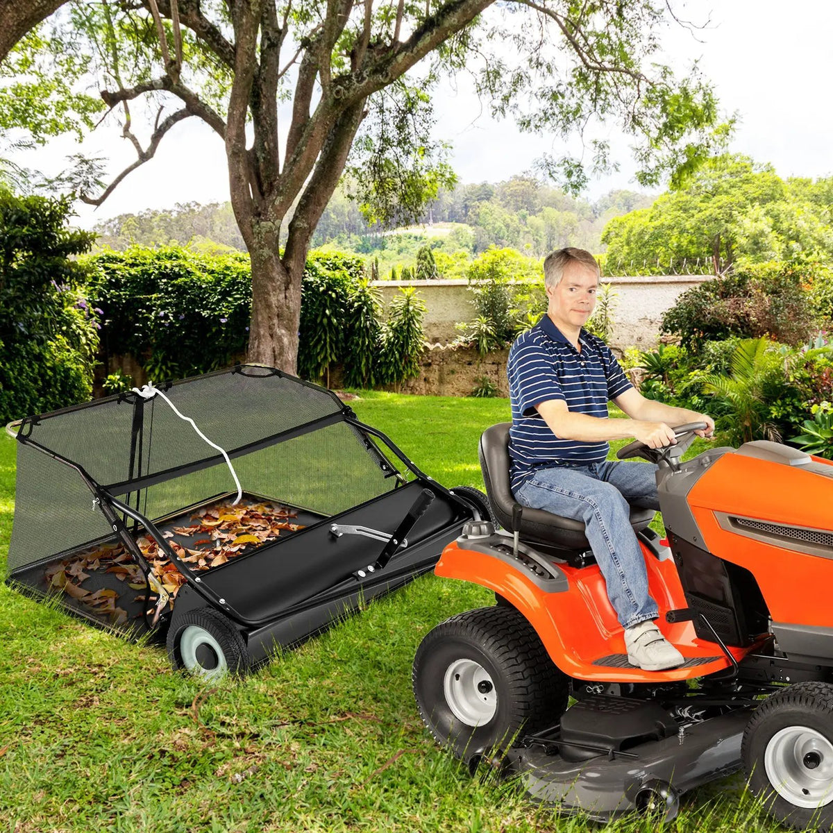 42 Inch Tow-Behind Lawn Sweeper with 26/27 Cu.FT Hopper Bag, photo 13 of 16