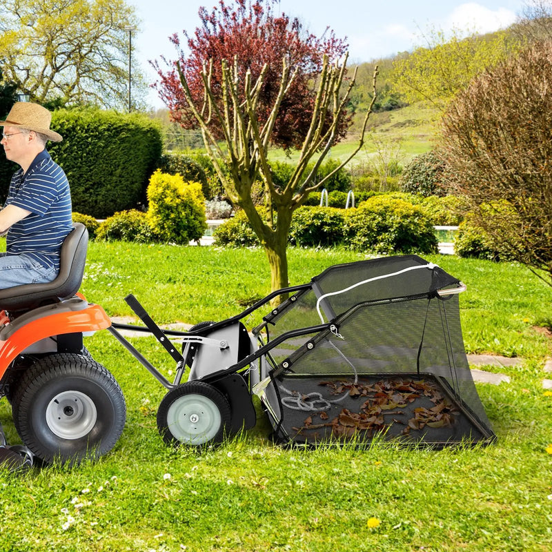 42 Inch Tow-Behind Lawn Sweeper with 26/27 Cu.FT Hopper Bag by DirectDeals