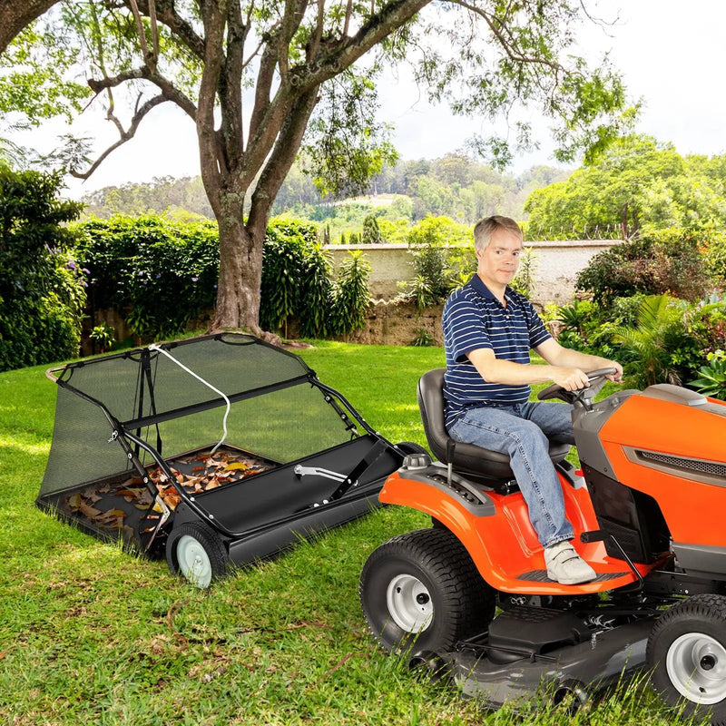 42 Inch Tow-Behind Lawn Sweeper with 26/27 Cu.FT Hopper Bag by DirectDeals