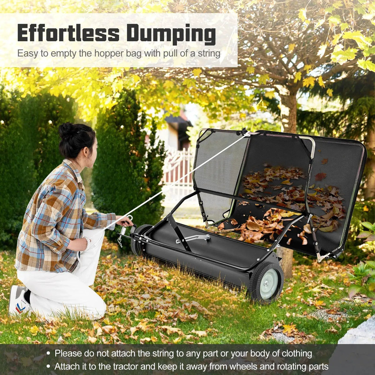 42 Inch Tow-Behind Lawn Sweeper with 26/27 Cu.FT Hopper Bag, photo 6 of 16