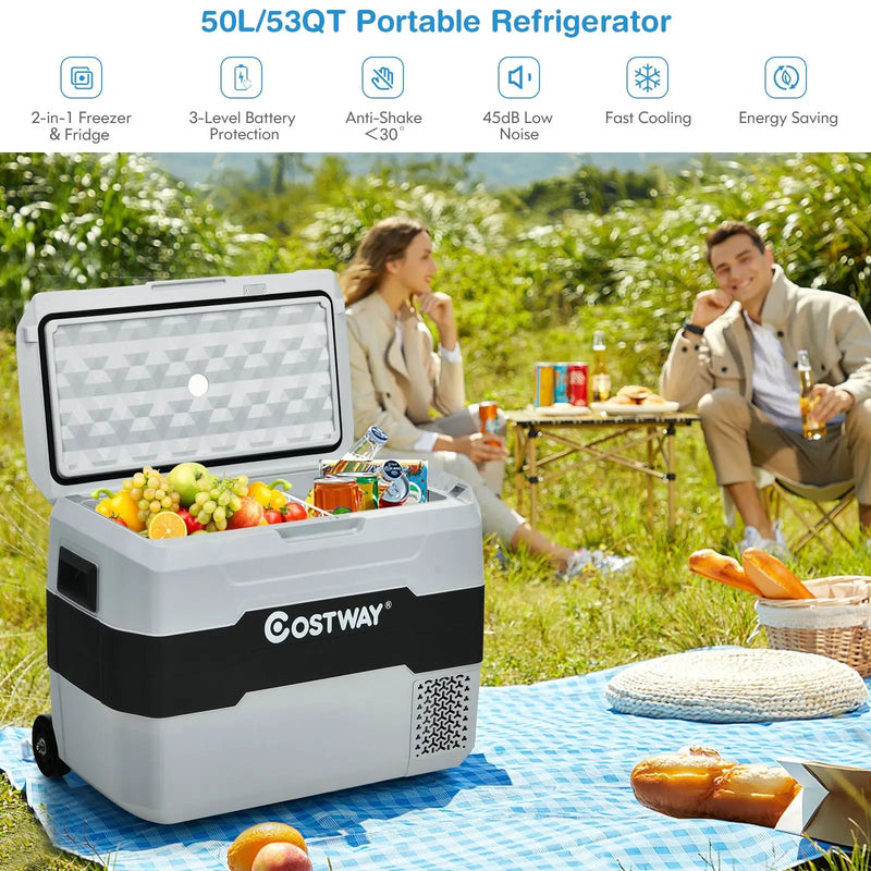 42 QT Portable Dual-Zone Car Refrigerator by DirectDeals