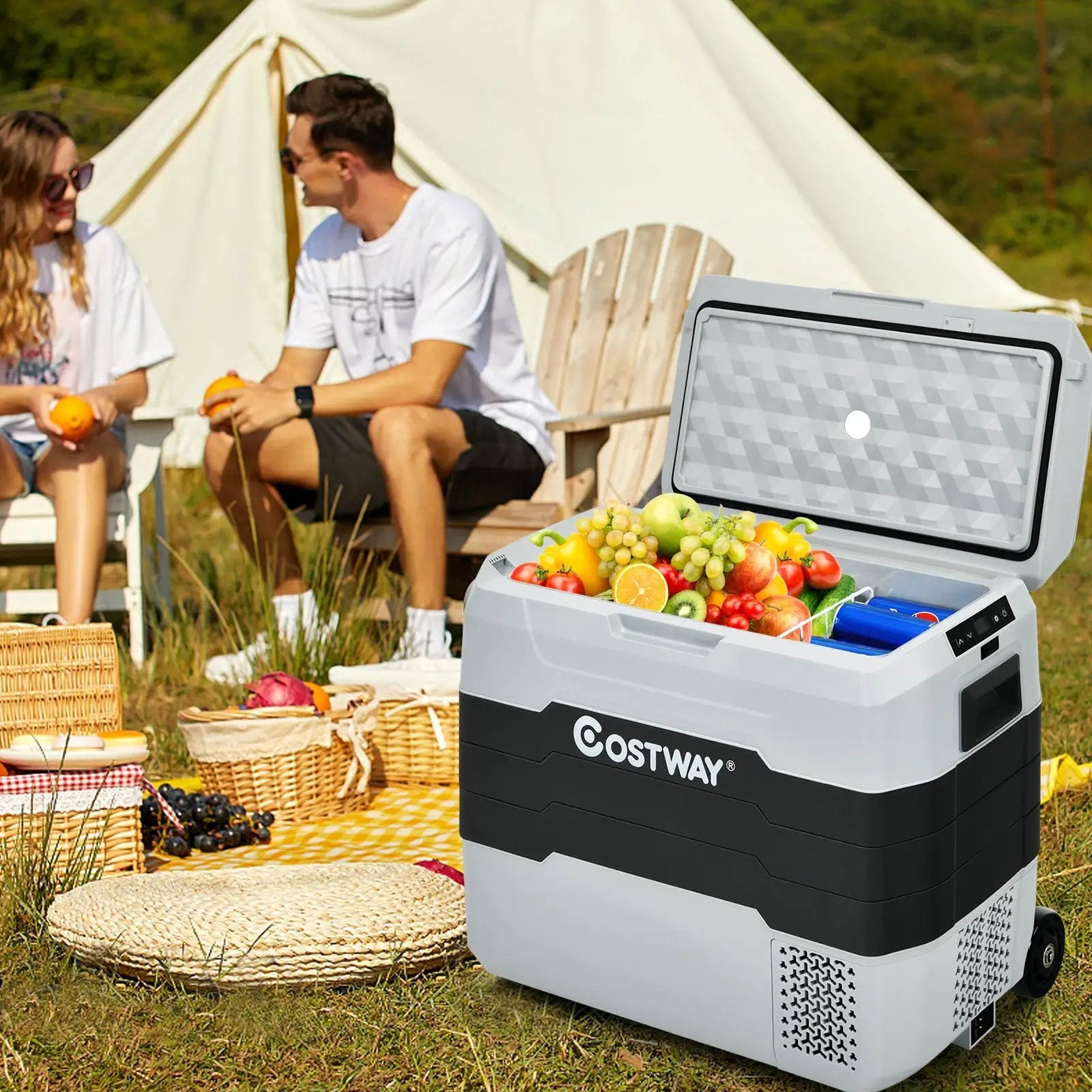 42 QT Portable Dual-Zone Car Refrigerator by DirectDeals