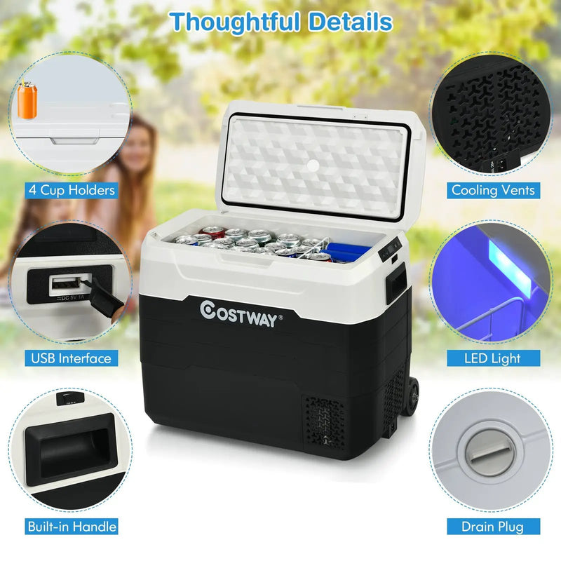 42 QT Portable Dual-Zone Car Refrigerator by DirectDeals