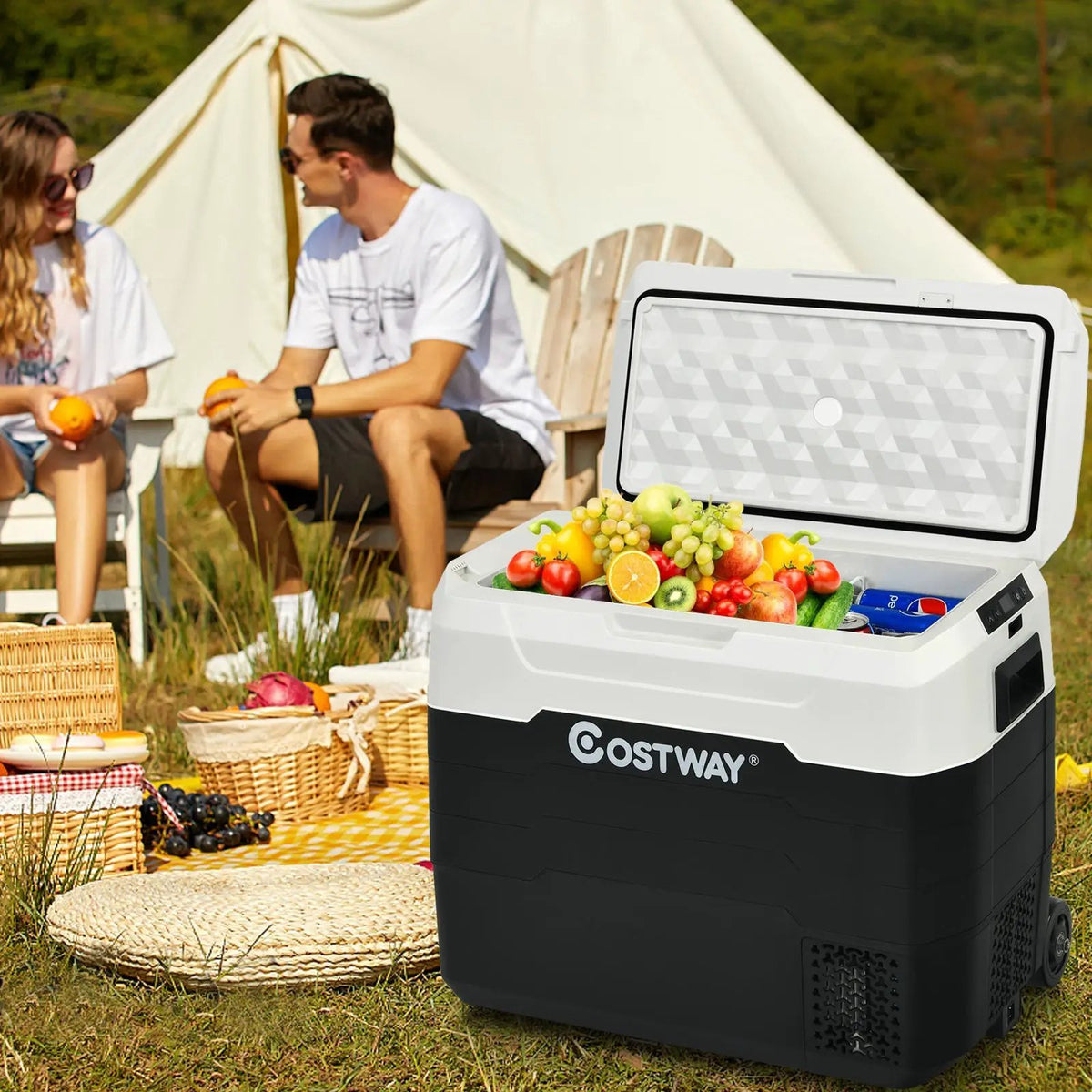 42 QT Portable Dual-Zone Car Refrigerator by DirectDeals
