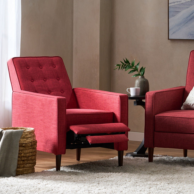 Mid-Century Modern Recliner With Button Tufted Waffle Stitch by HouseOfZazla