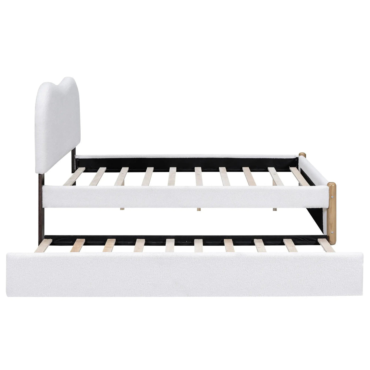 Upholstered Platform Bed With Wood Supporting Feet And Trundle by Unique Piece Furniture
