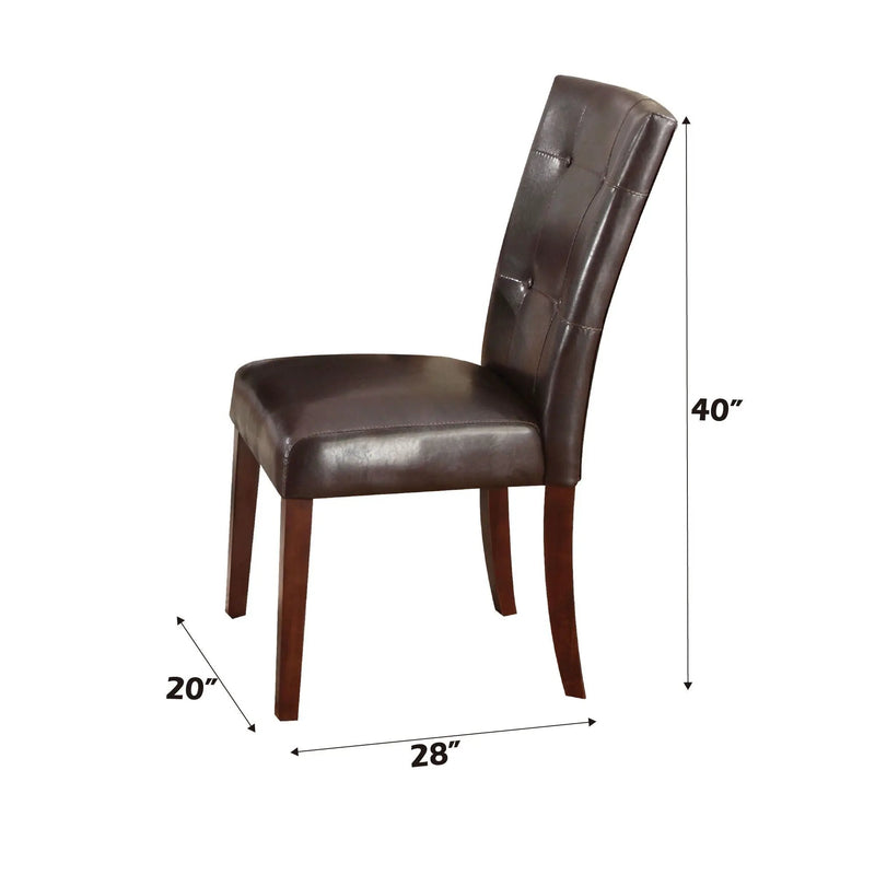 Britney - Synthetic Leather Side Chair (Set of 2) - Brown / Walnut by Unique Piece Furniture