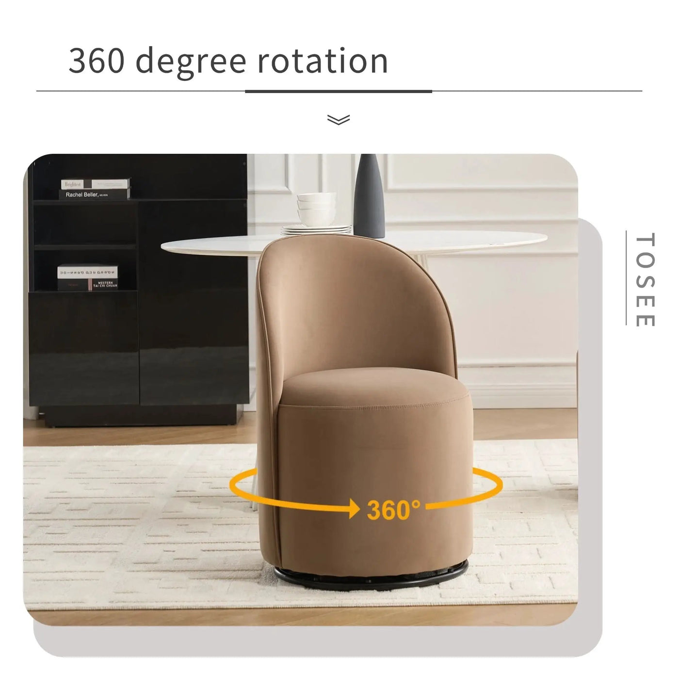 360 Degree Swivel Armless Dining Barrel Chair by Unique Piece Furniture