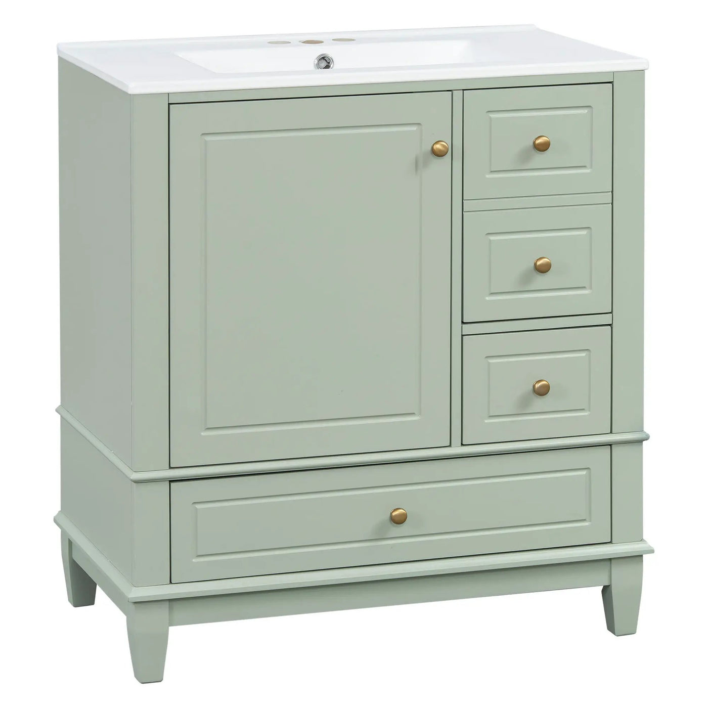 Freestanding Bathroom Vanity With Sink, Soft Close Door, 3 Drawers by HouseOfZazla