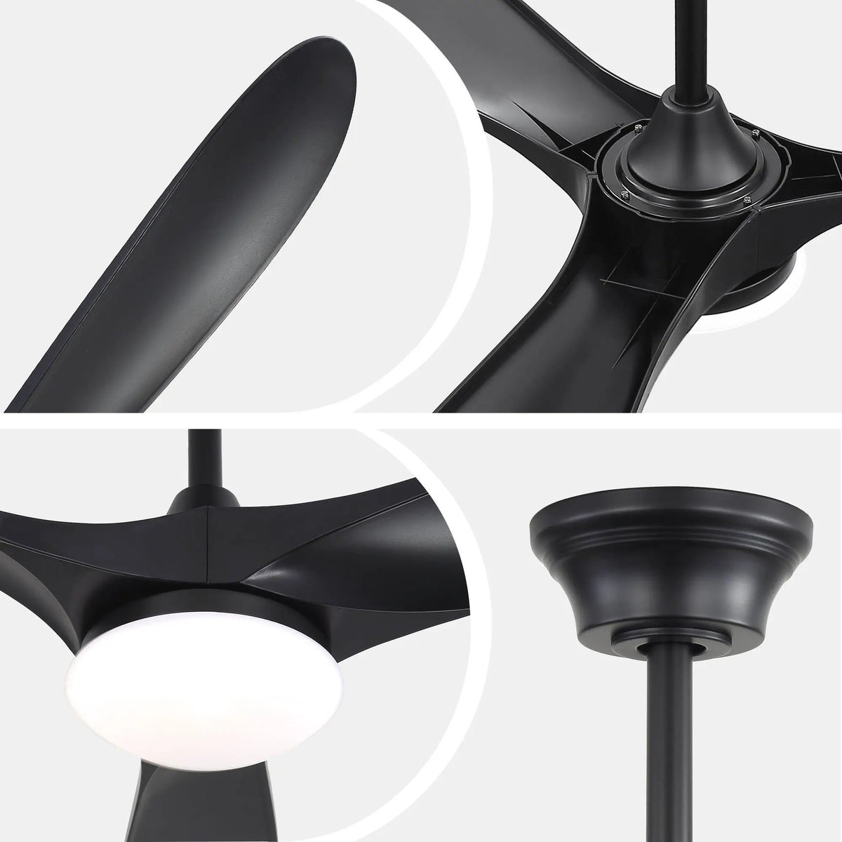 Smart Ceiling Fan With Lights, 3 Blades, Reversible Quiet DC Motor For Indoor by Unique Piece Furniture