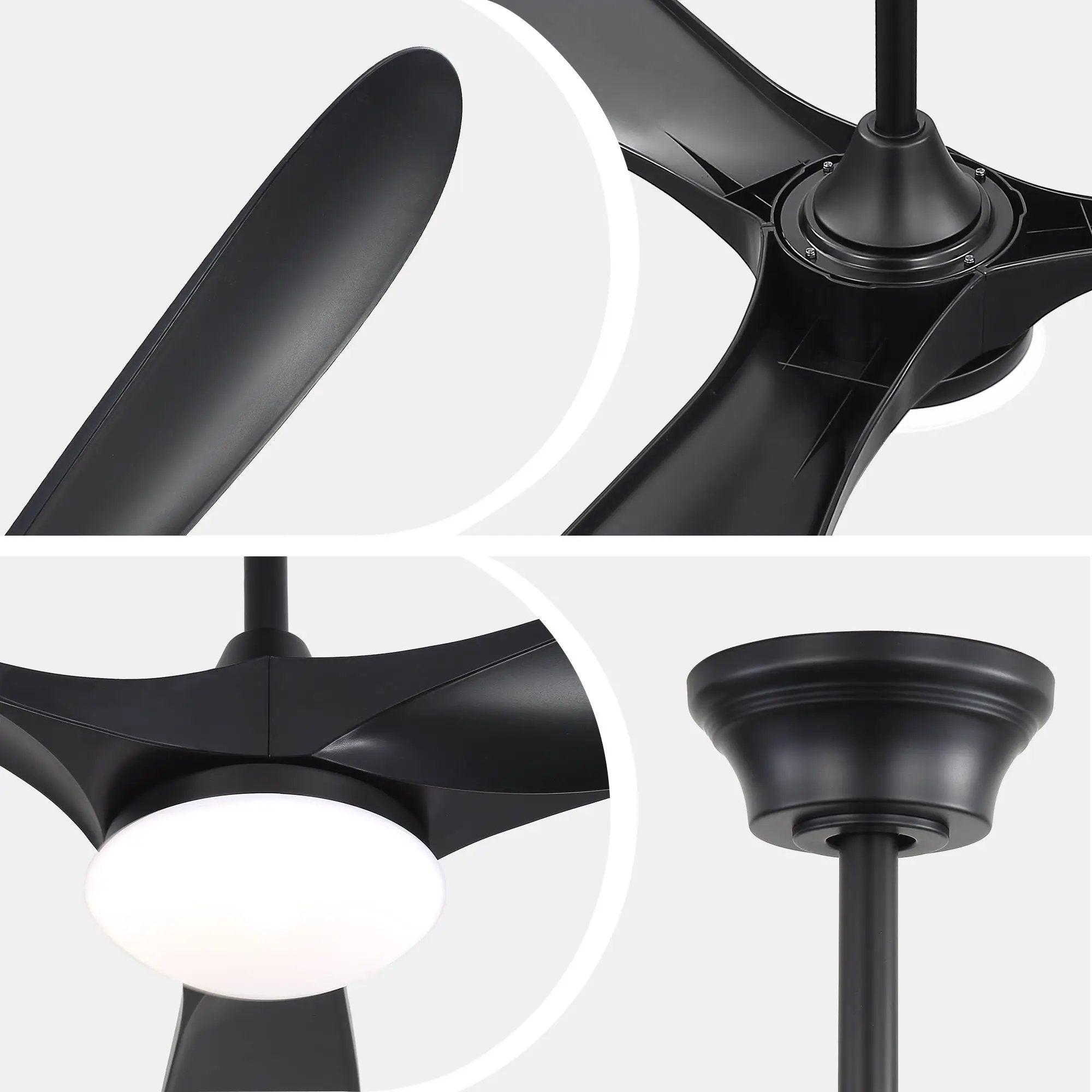 Smart Ceiling Fan With Lights, 3 Blades, Reversible Quiet DC Motor For Indoor by Unique Piece Furniture