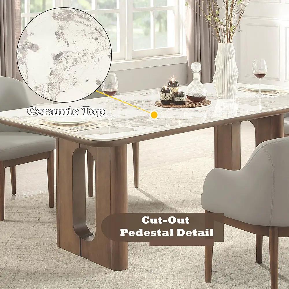 Harvey - Dining Table With Ceramic Top - Walnut by Unique Piece Furniture