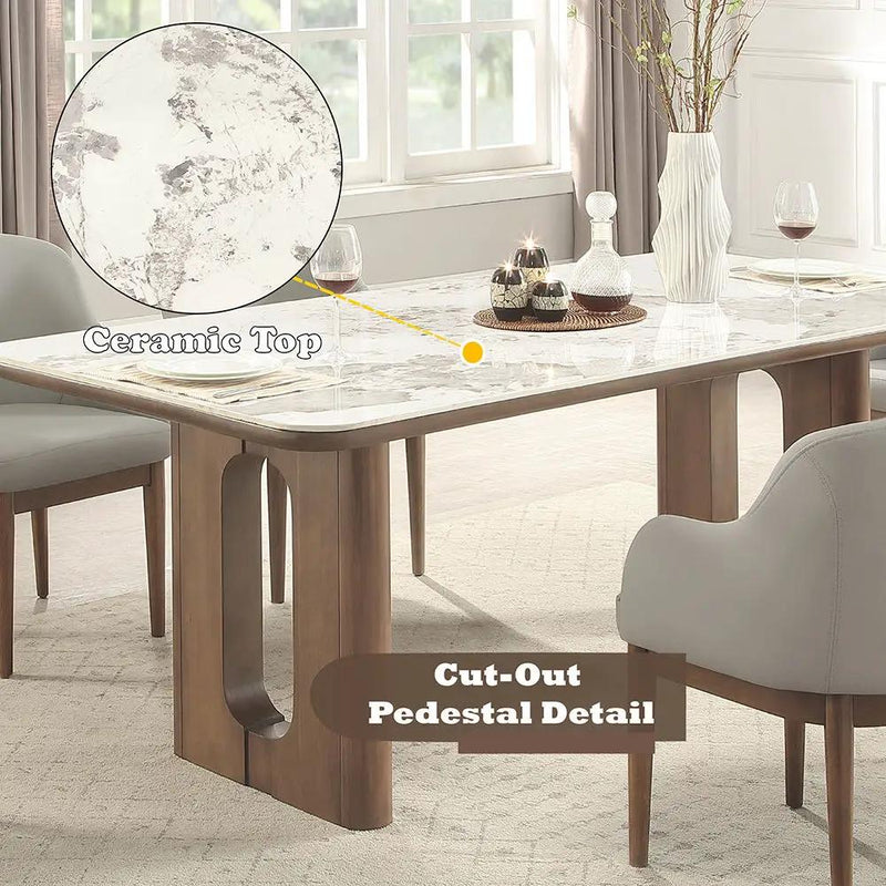 Harvey - Dining Table With Ceramic Top - Walnut by Unique Piece Furniture