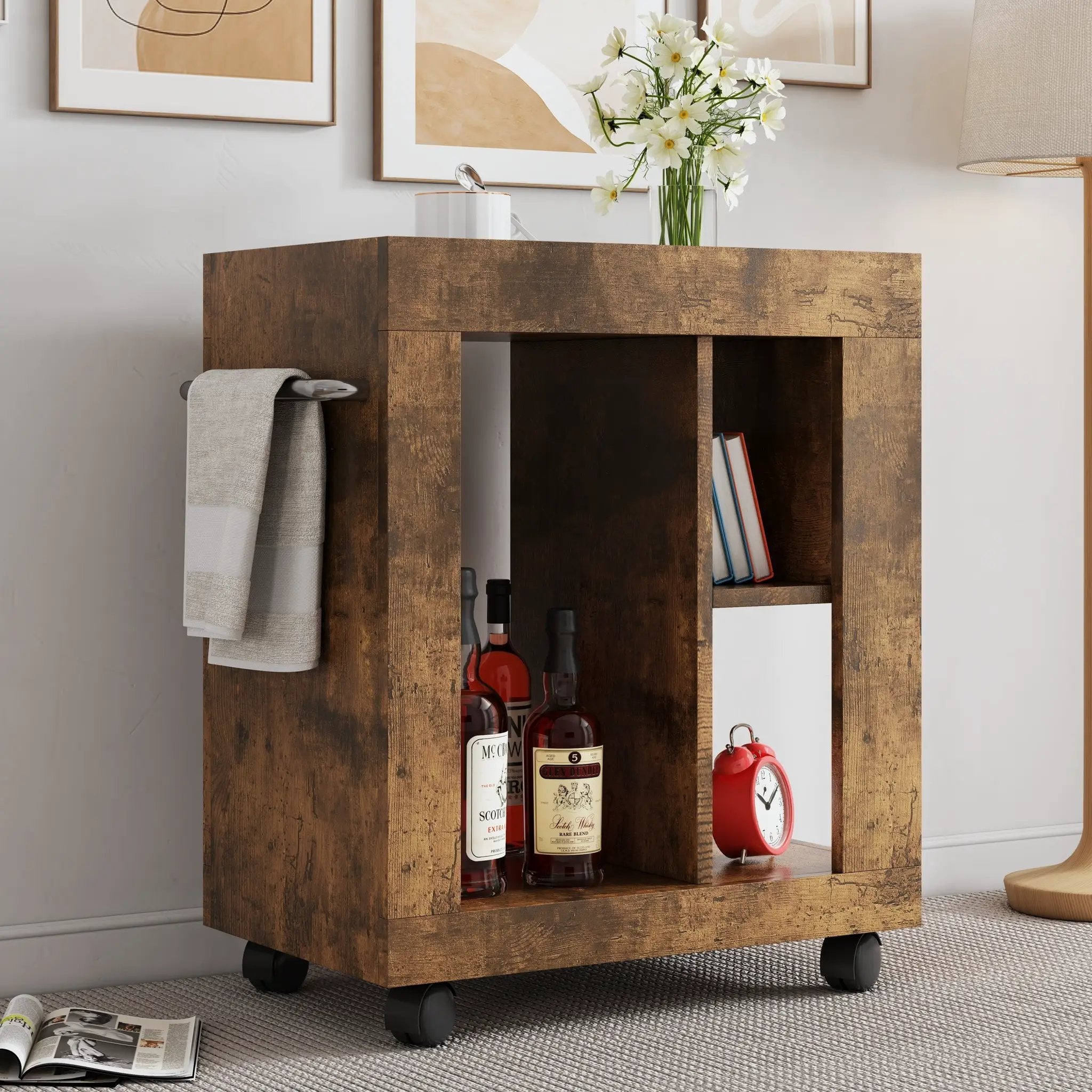 Mid-century Modern Style Movable Side Cabinet by HouseOfZazla