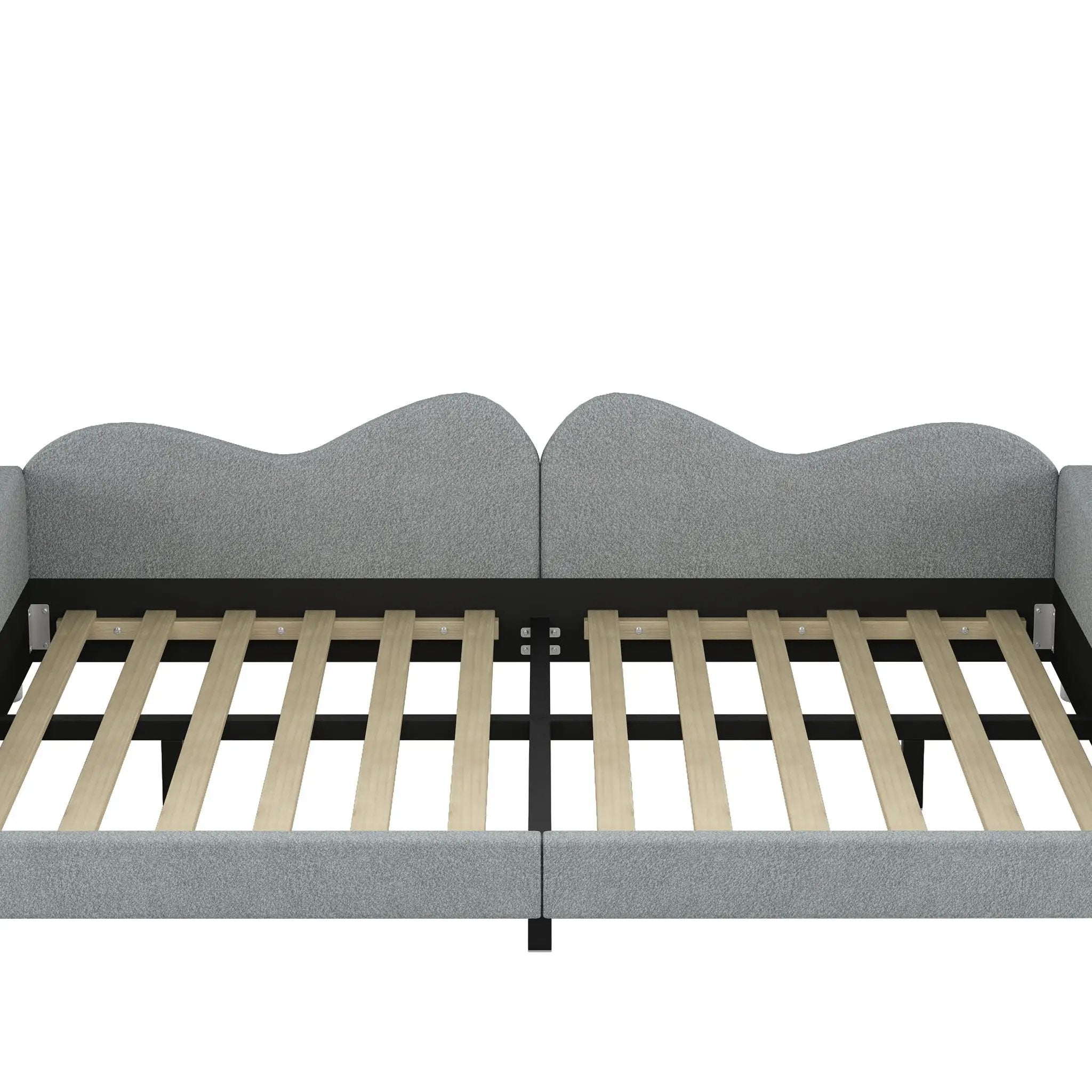Upholstered Daybed, Sherpa Fabric Sofabed With Cloud-Shaped Backrest by HouseOfZazla
