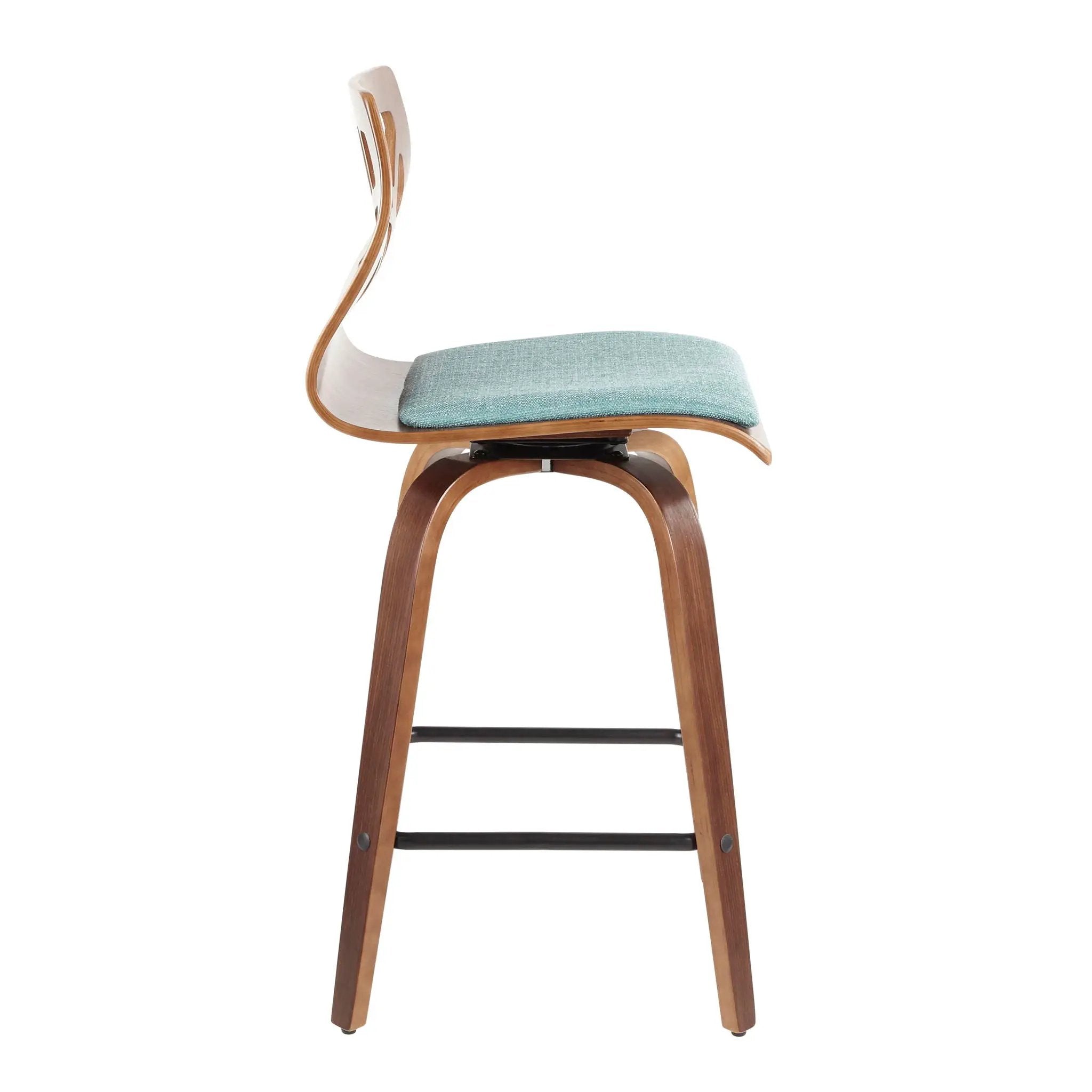 Folia - Mid Century Modern Fixed Height Counter Stool With Swivel (Set of 2) by HouseOfZazla