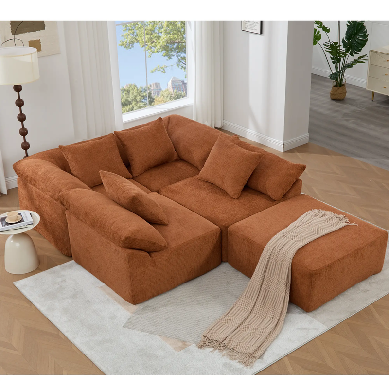 142" L Shaped Modular Sectional Sofa by HouseOfZazla