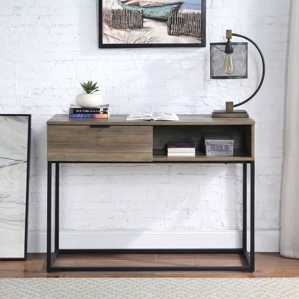 Galeno - Writing Desk - Rustic Oak & Black by Unique Piece Furniture