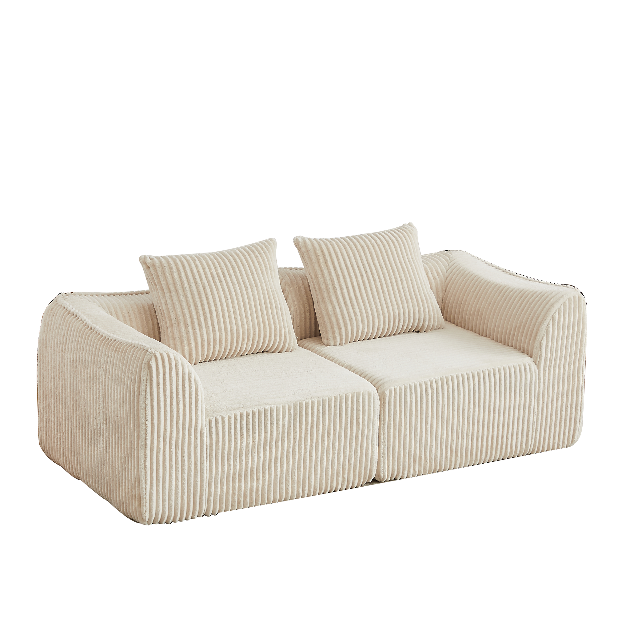 Minimalist Corduroy Sofa Featuring Curved Lines by HouseOfZazla