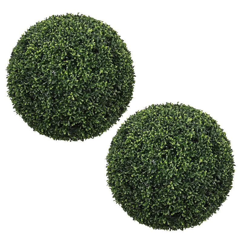 Artificial Topiary Balls, Outdoor Decorative Spheres For Garden (Set of 2) - Green by HouseOfZazla