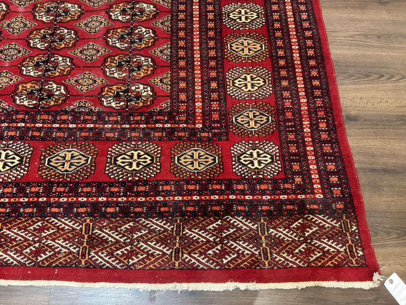 Bokhara Rug 9x12, Red Turkoman Rug, Pakistani Rug, Tribal Carpet, Wool Rug, Red Rug by Jewel Rugs