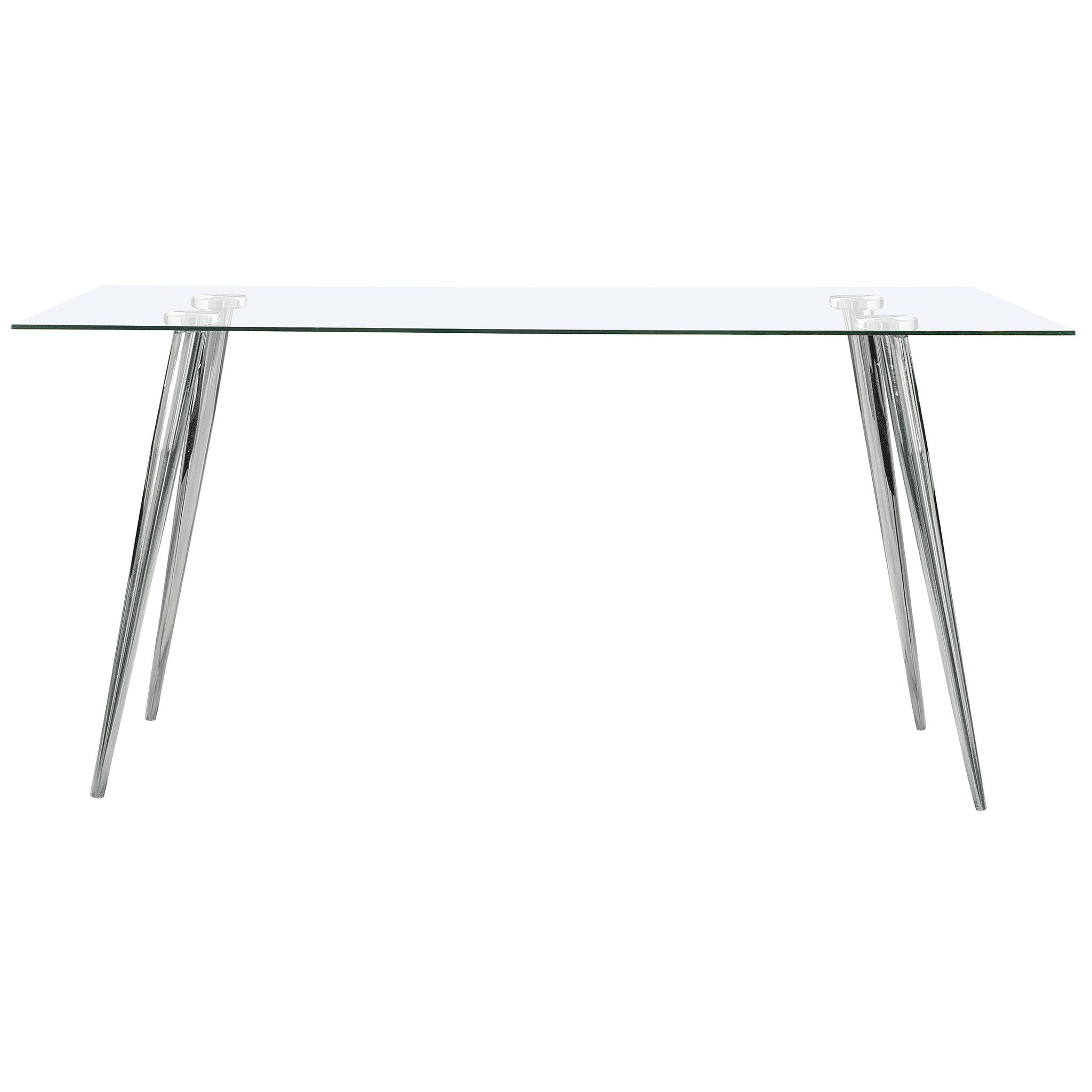 Gilman Rectangular 64-inch Glass Top Dining Table Chrome by Unique Piece Furniture