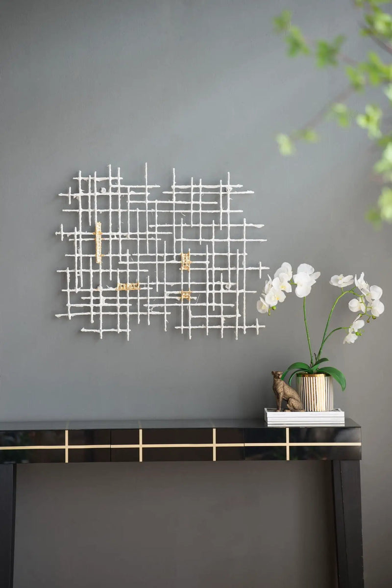 Iron Wall Decor - White / Gold by HouseOfZazla