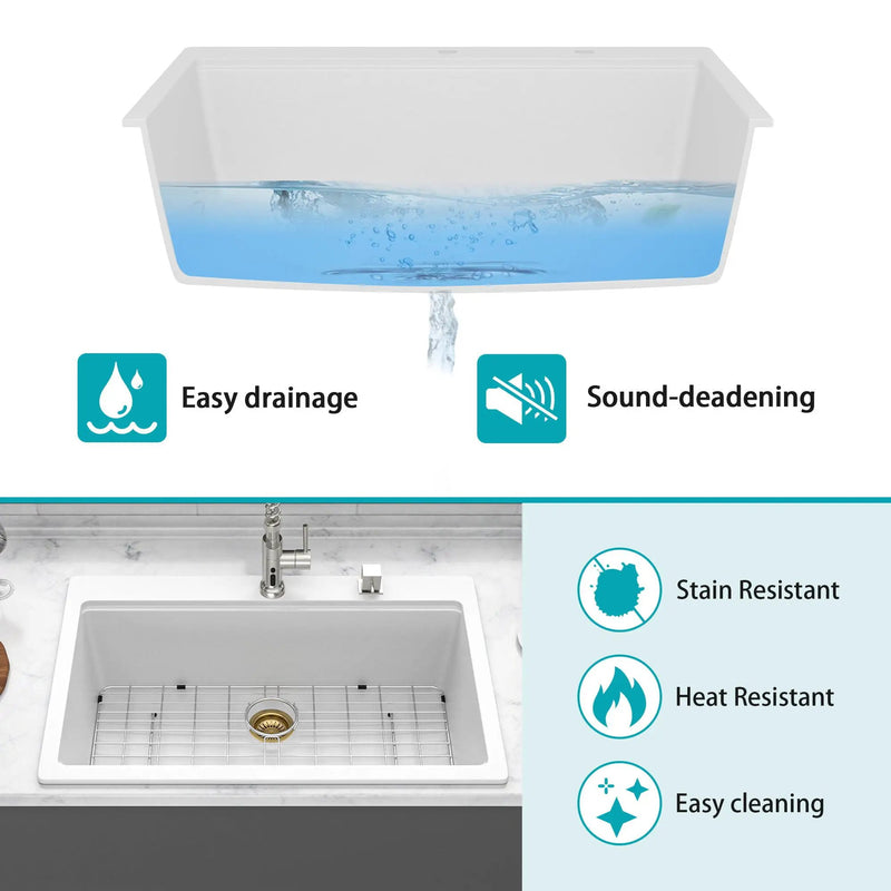 Granite Composite Quartz Kitchen Sink With Workstation Features And Drop In Design by HouseOfZazla