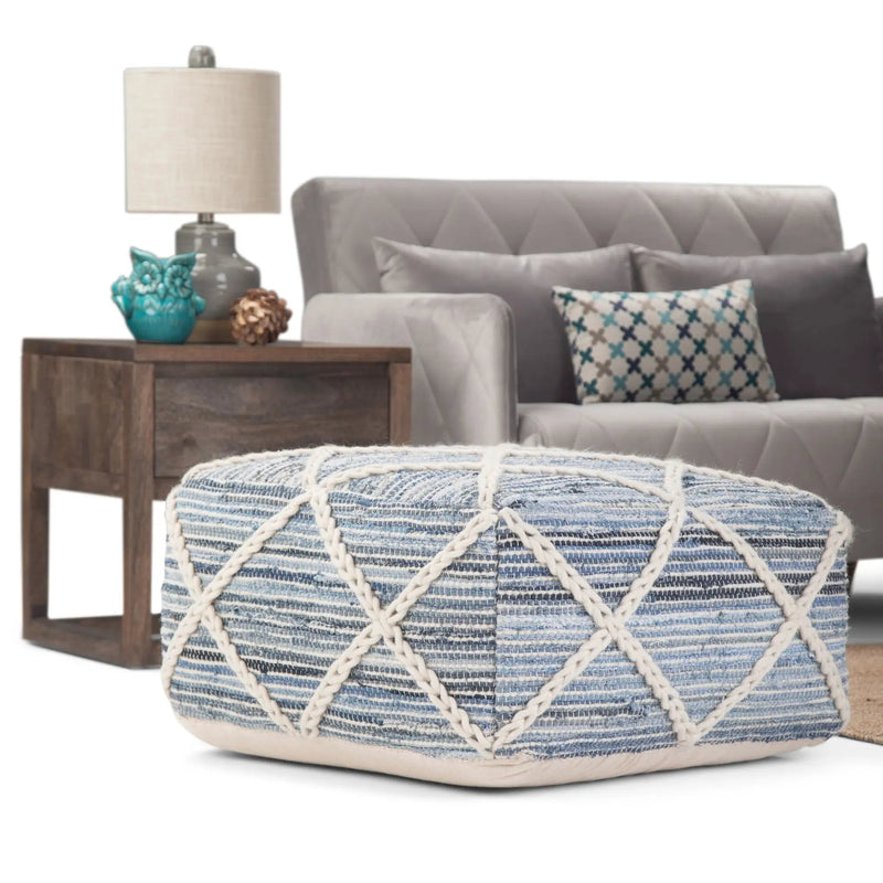 Cowan - Handcrafted Square Pouf by HouseOfZazla