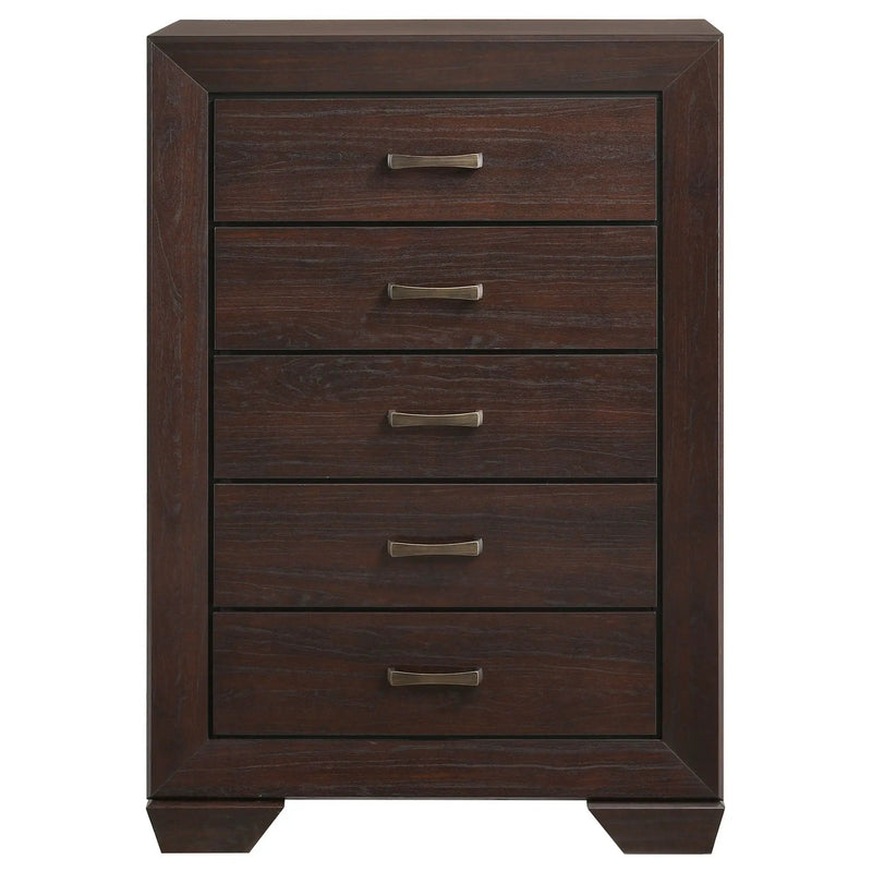 Kauffman 5-drawer Bedroom Chest Dark Cocoa by Unique Piece Furniture