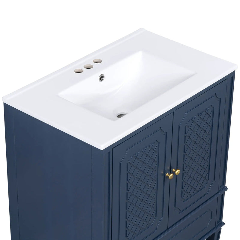 Bathroom Vanity With Sink, Soft Closing Door, Multi Functional Storage by HouseOfZazla