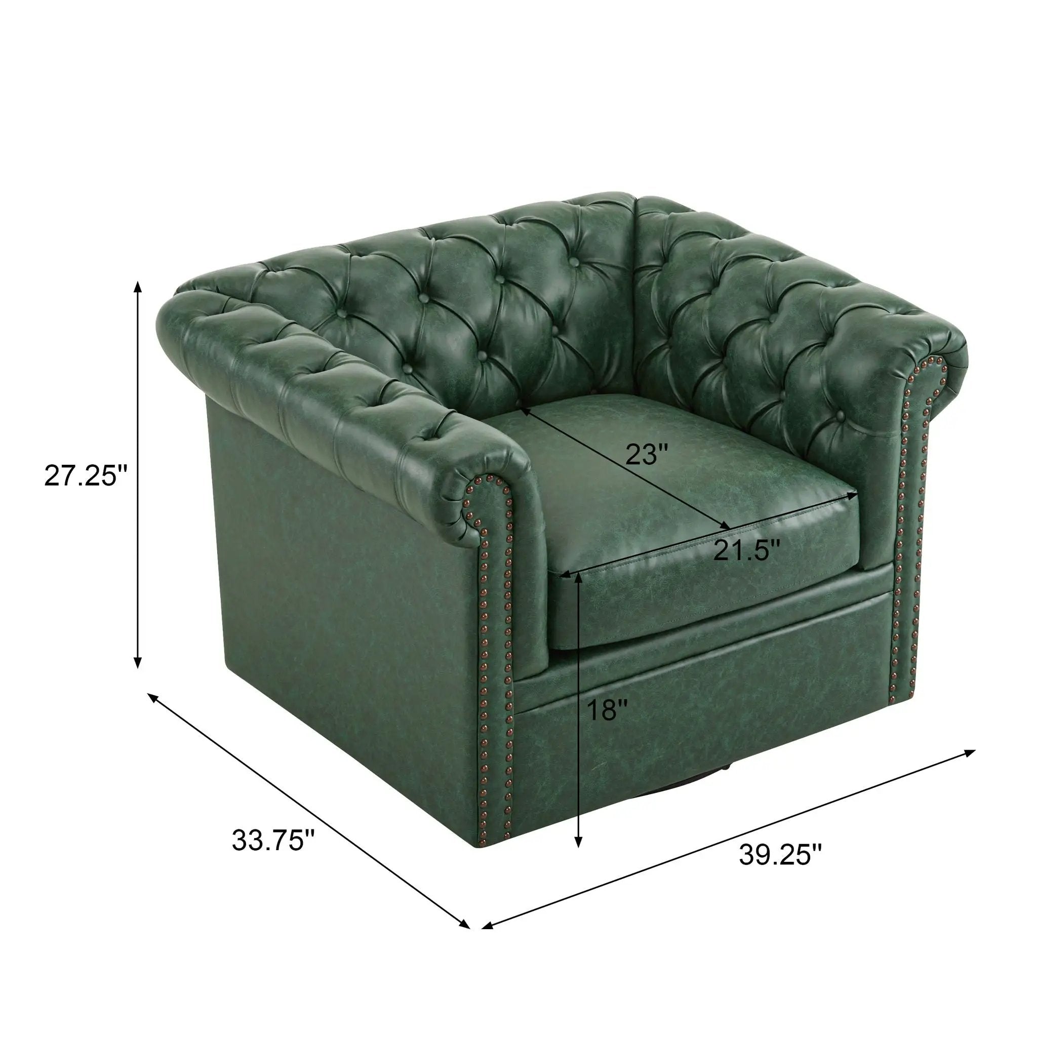 Chesterfield Style Swivel Club Chair With Button Tufted by HouseOfZazla