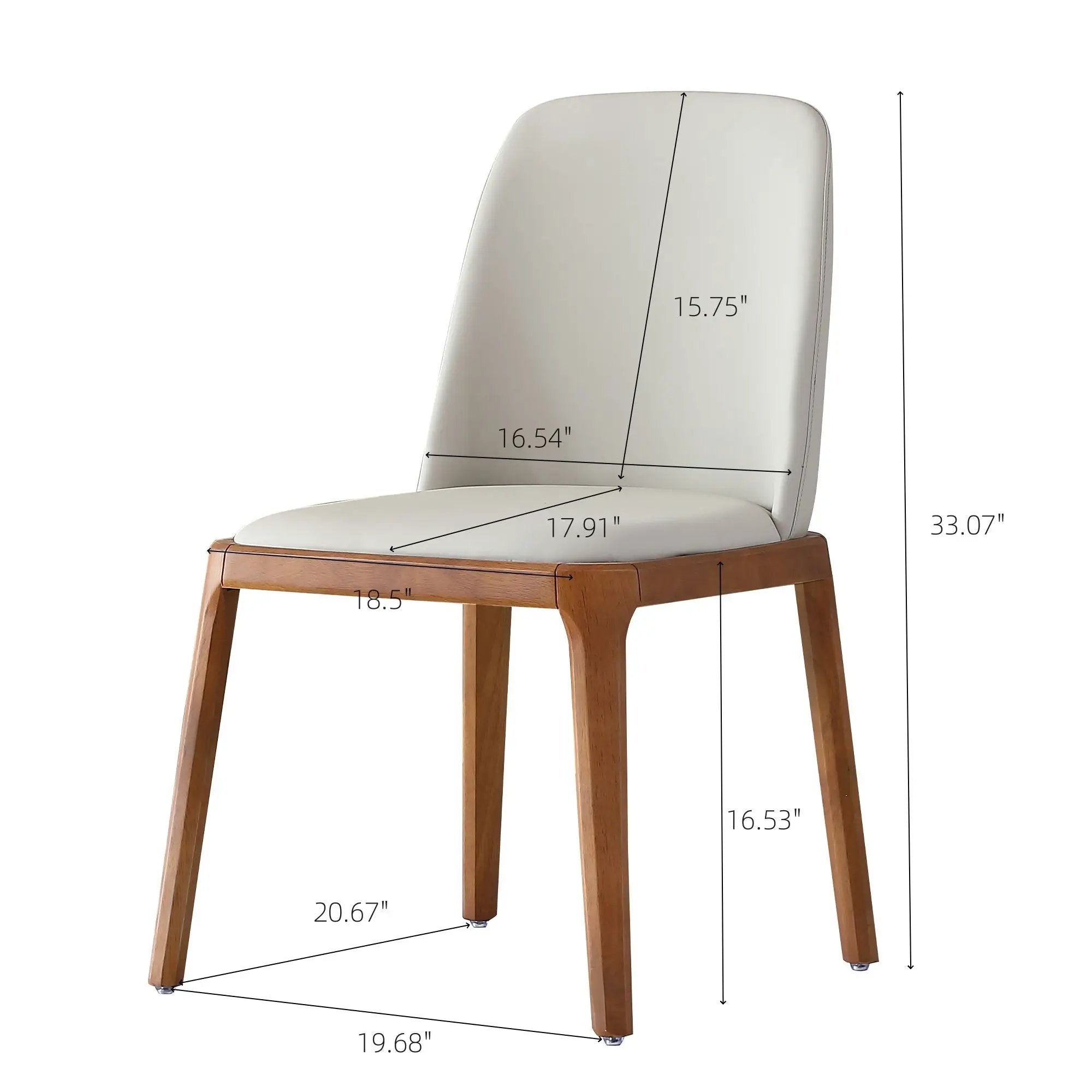 Modern Dining Chairs, Wooden Legs (Set of 2) - Gray by HouseOfZazla
