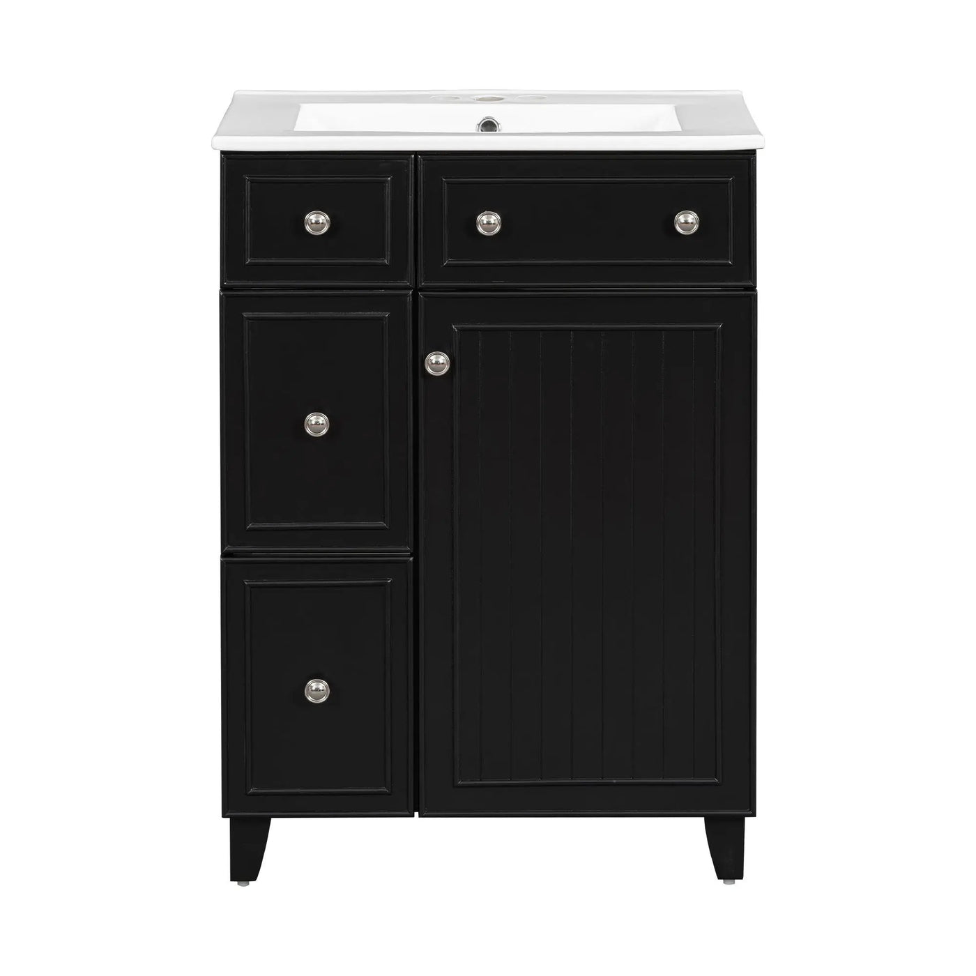Transitional Style Bathroom Vanity Cabinet With Ceramic Sink by Unique Piece Furniture