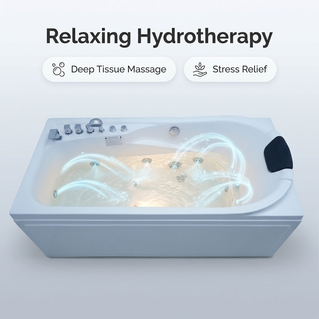 67 in. x 34 in. Acrylic Whirlpool Bathtub with Center Drain by HouseOfZazla