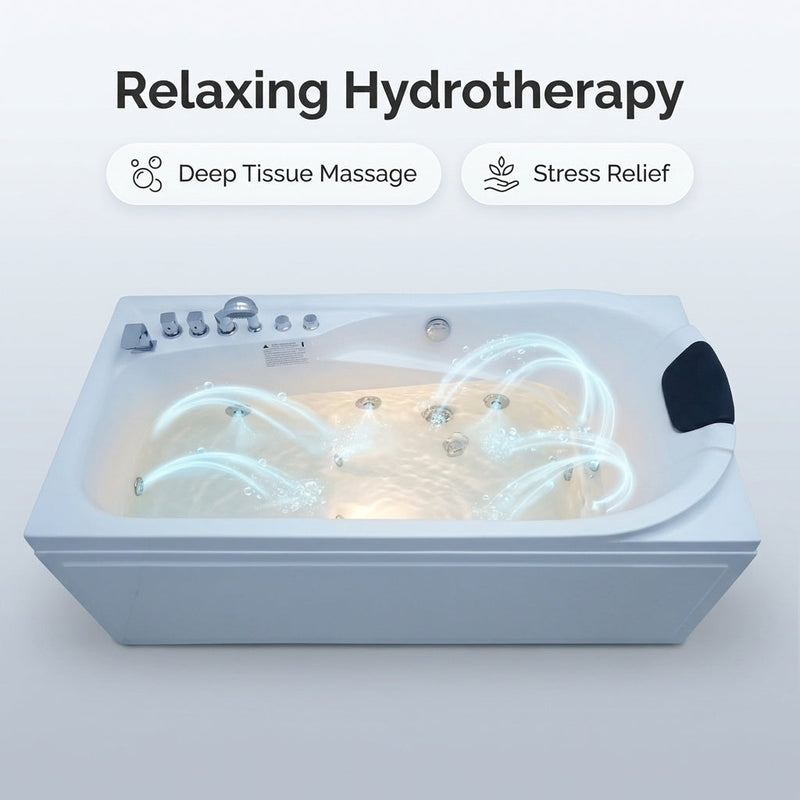 67 in. x 34 in. Acrylic Whirlpool Bathtub with Center Drain by HouseOfZazla