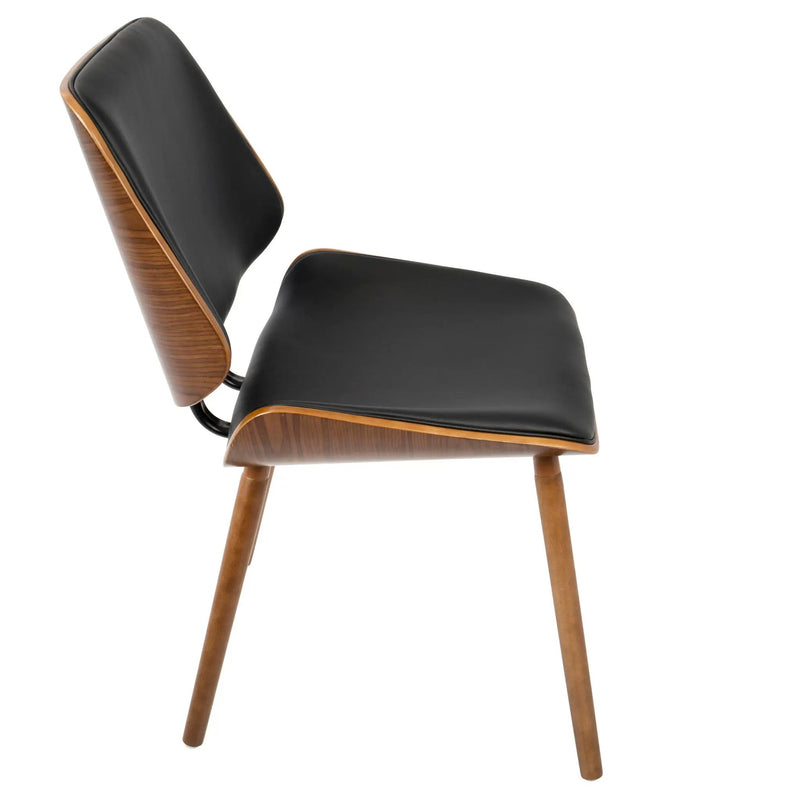 Lombardi - Mid-Century Modern Dining / Chair (Set of 2) - Walnut / Black by HouseOfZazla