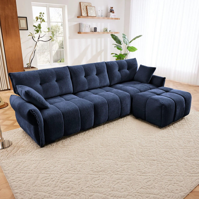 Sofa Set With Ottoman And Pillows, Textured, High Resilience Cushions by Unique Piece Furniture