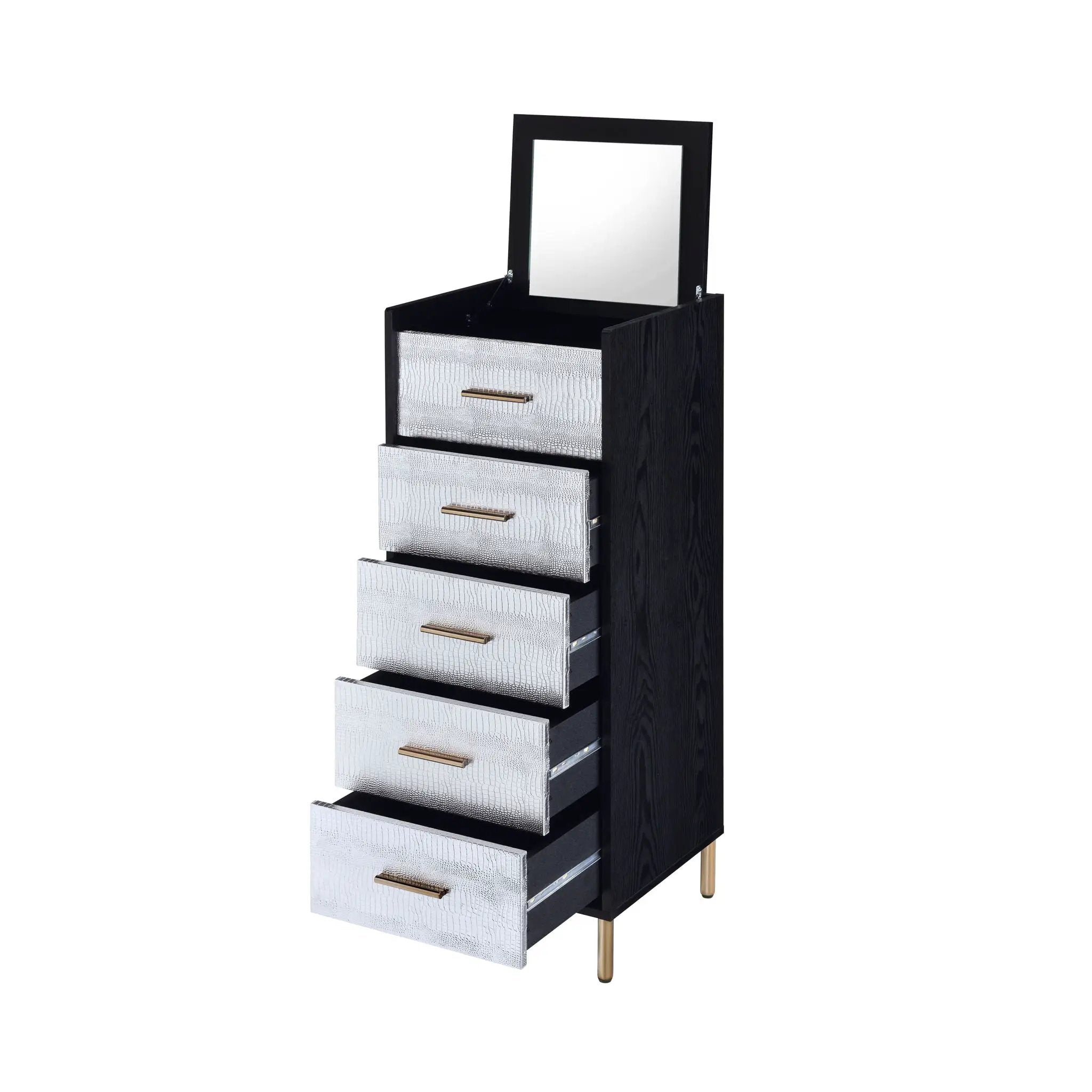 Myles - Jewelry Armoire - Black / Silver / Gold by Unique Piece Furniture