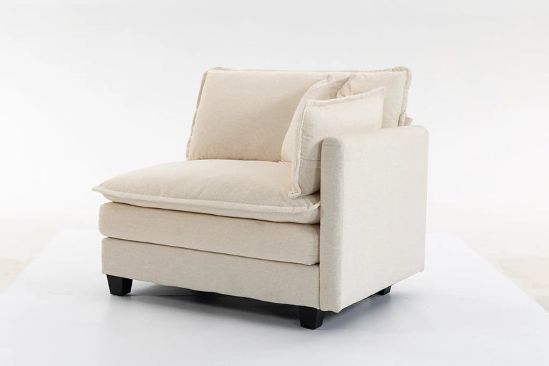 Modern 2-Seats Sectional Sofa with Waist Pillows by HouseOfZazla