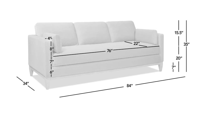 Knox 84' Modern Farmhouse Sofa, Flax White Linen by HouseOfZazla