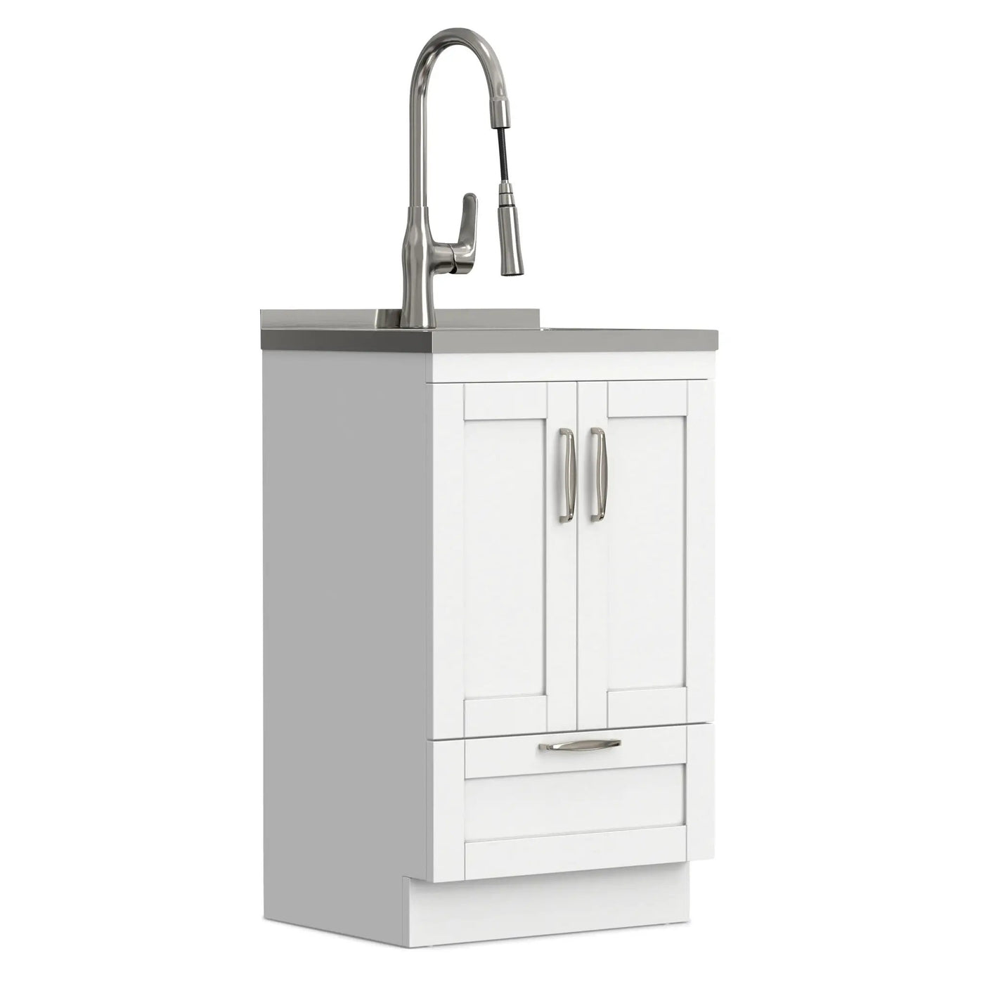Reed - Deluxe Laundry Cabinet With Pull-Out Faucet And Stainless Steel Sink by HouseOfZazla