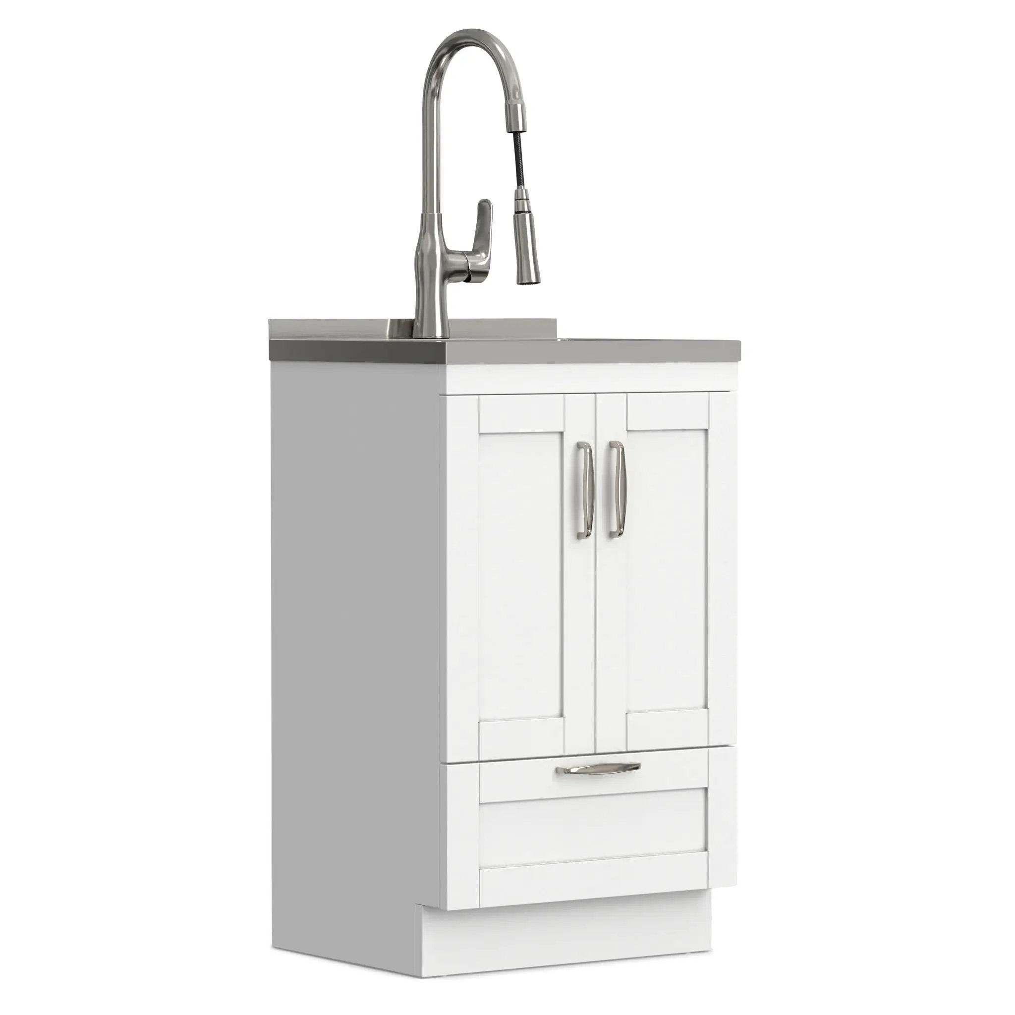 Reed - Deluxe Laundry Cabinet With Pull-Out Faucet And Stainless Steel Sink by HouseOfZazla
