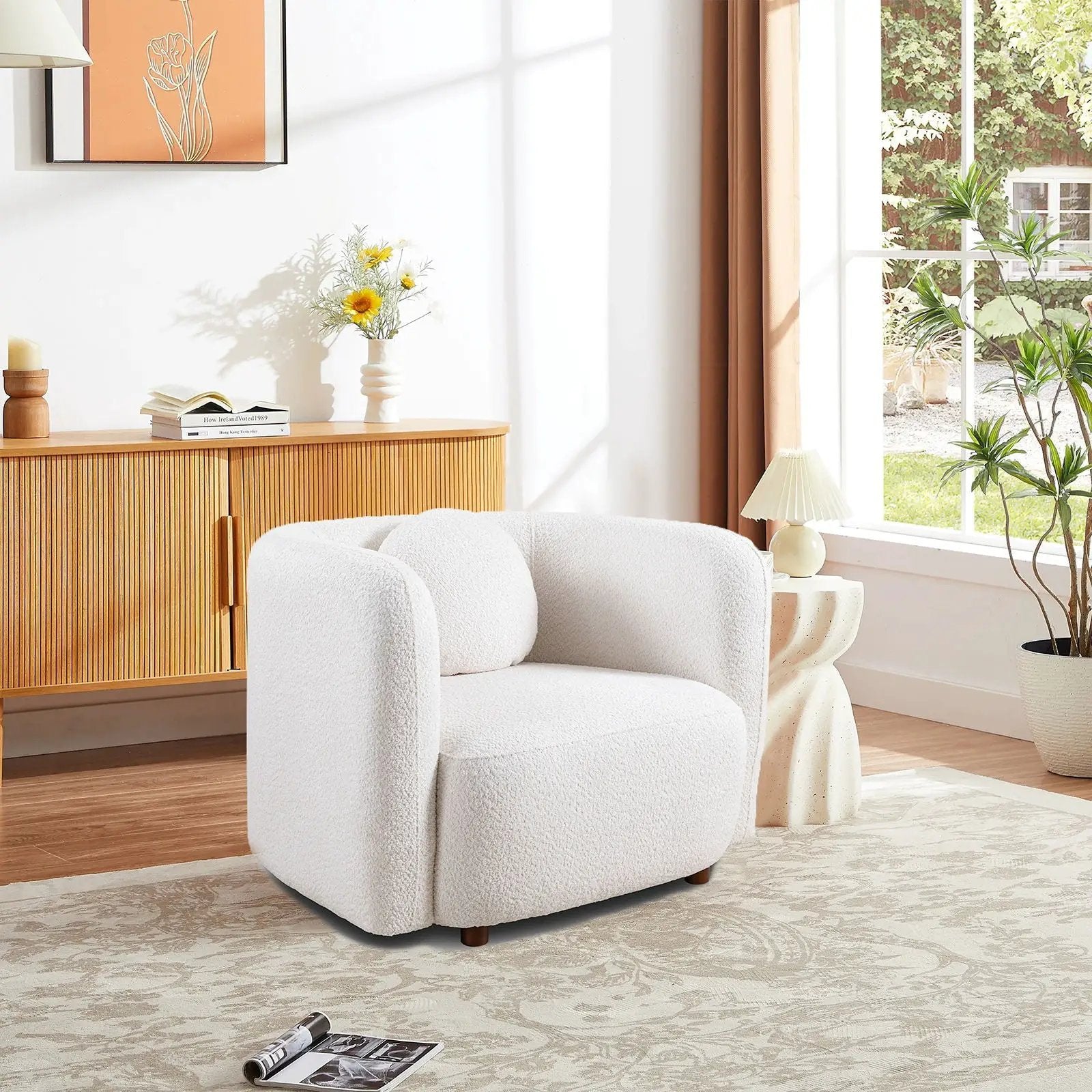 Japandi Style Accent Square Chair by Unique Piece Furniture