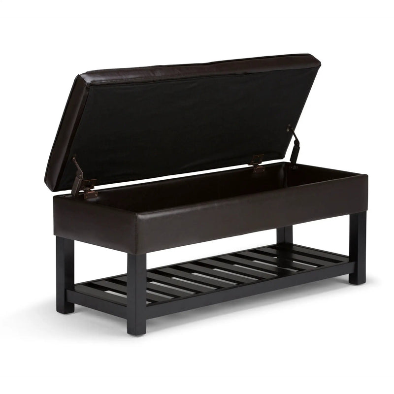 Cosmopolitan - Storage Ottoman Bench With Open Bottom - Tanners Brown by HouseOfZazla