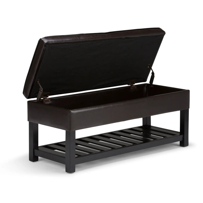 Cosmopolitan - Storage Ottoman Bench With Open Bottom - Tanners Brown by Unique Piece Furniture
