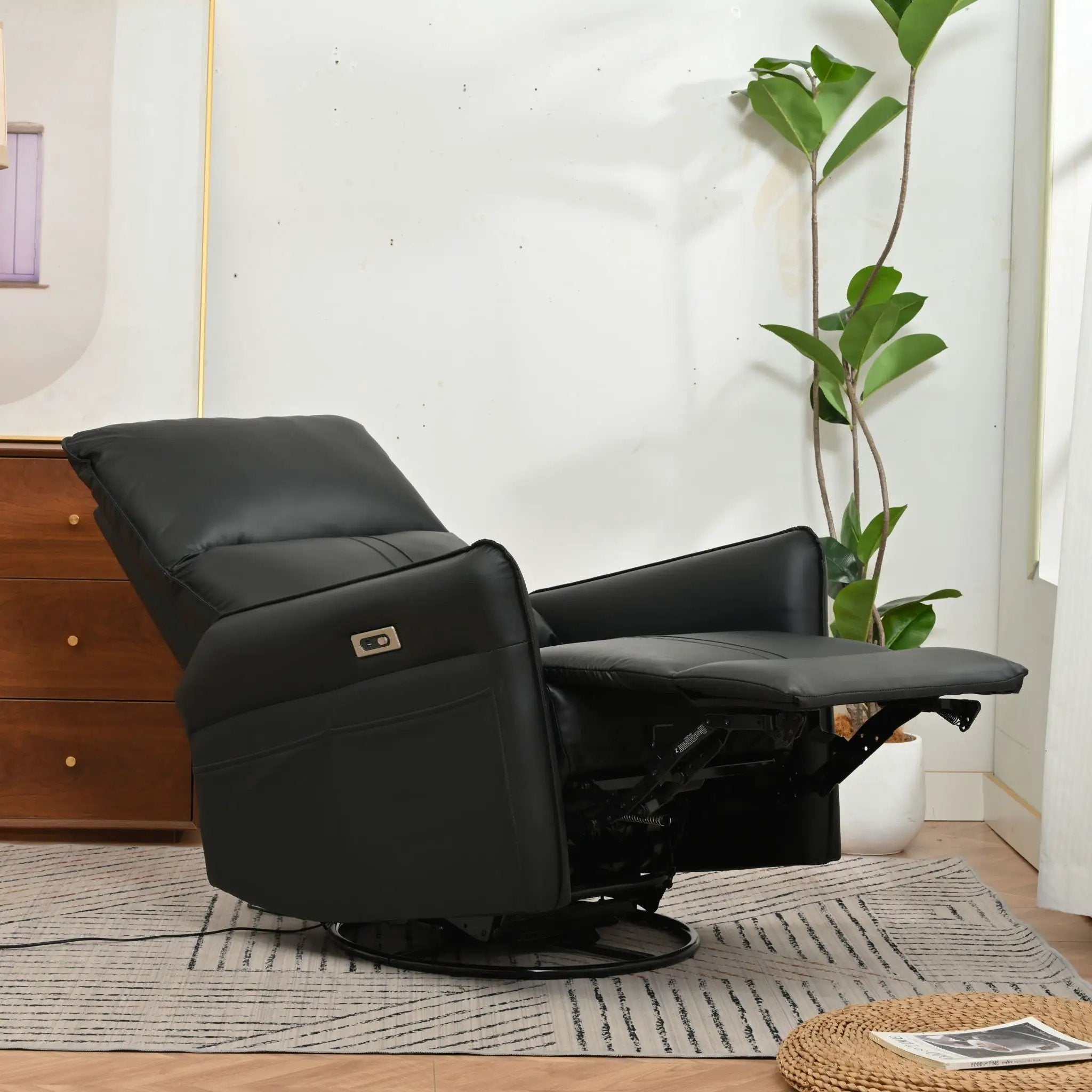 270° Power Swivel Rocker Glider Recliner Chair With USB Ports by HouseOfZazla