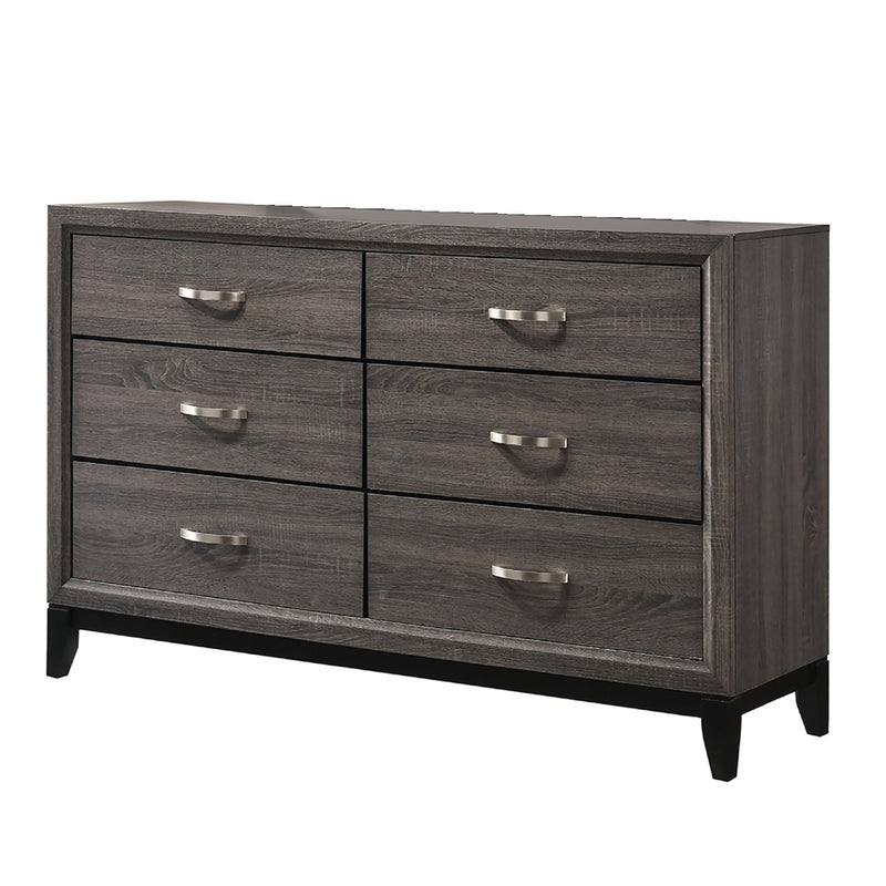 Contemporary 6 Drawer Dresser With Handles by Unique Piece Furniture
