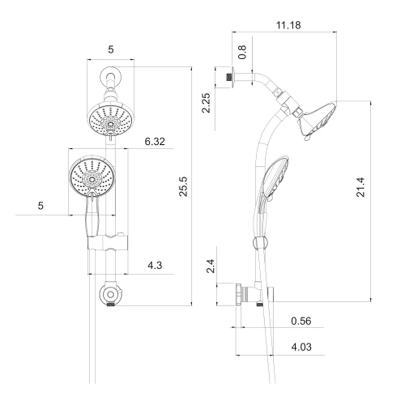 Dual Shower Head With Adjustable Slide Bar And Multi Function Settings by HouseOfZazla
