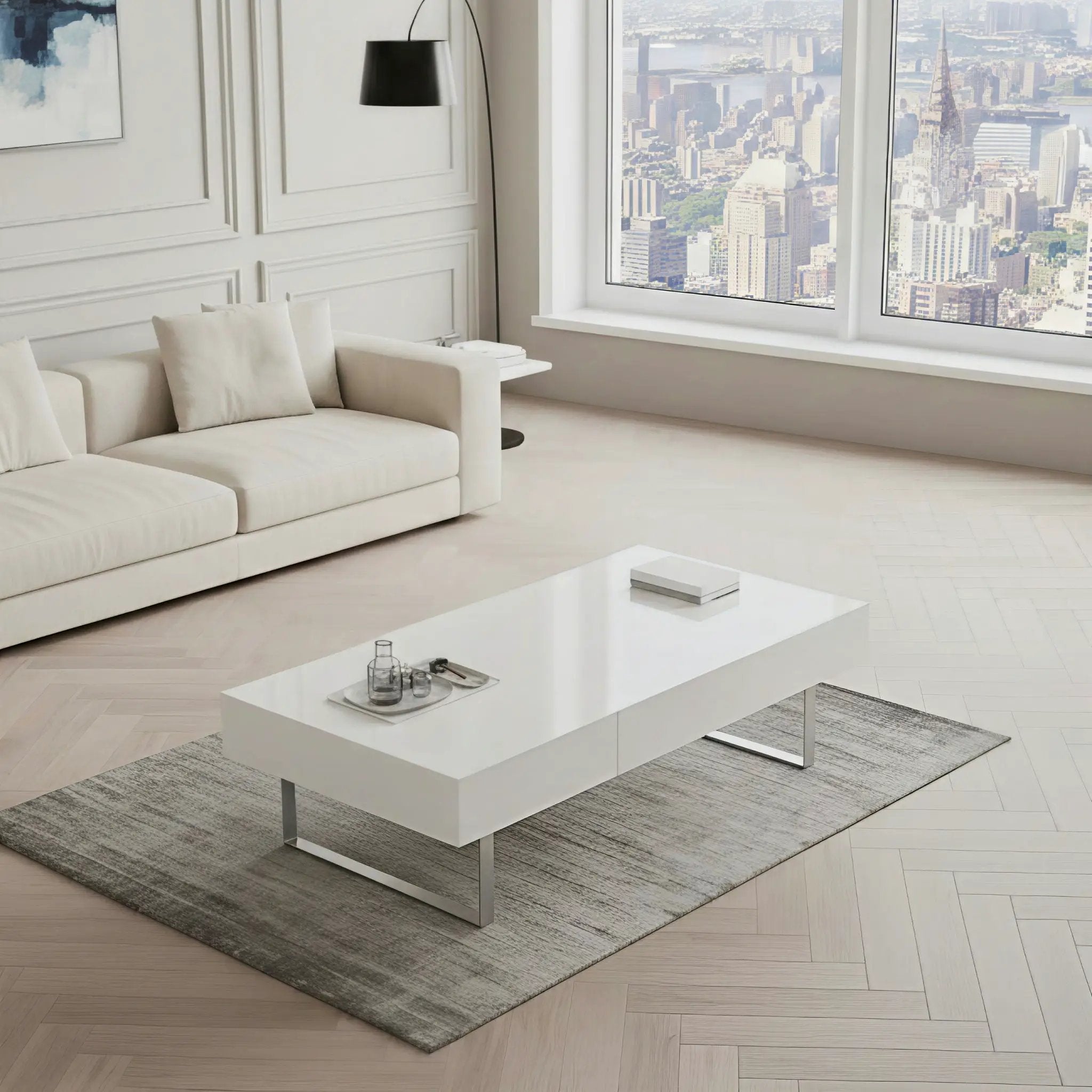 Rectangular Coffee Table With Hidden Storage by Unique Piece Furniture